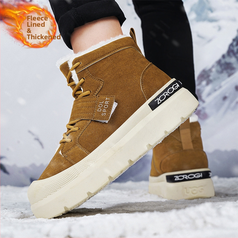 Pánske zimné Martinské čižmy s fleecovou podšívkou — PU vrchný diel, gumová podrážka, výška šára 3–7 cm, EVA vložka, Slip-On / Pull-On zapínanie