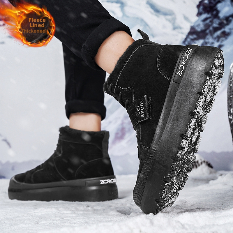 Pánske zimné Martinské čižmy s fleecovou podšívkou — PU vrchný diel, gumová podrážka, výška šára 3–7 cm, EVA vložka, Slip-On / Pull-On zapínanie