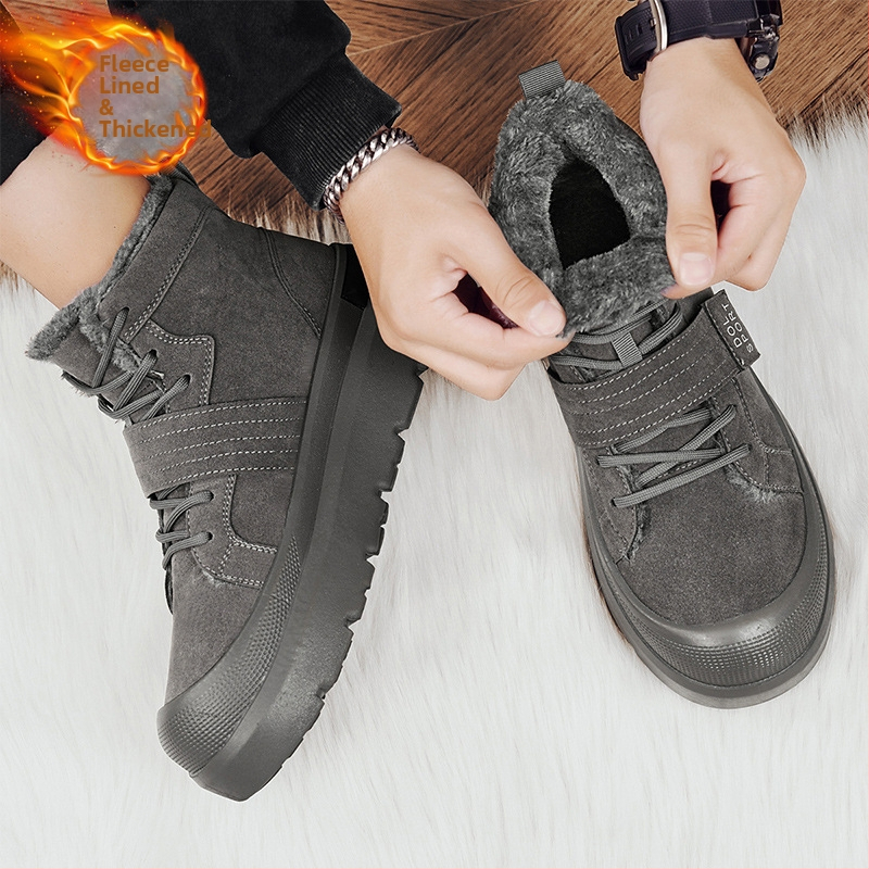 Pánske zimné Martinské čižmy s fleecovou podšívkou — PU vrchný diel, gumová podrážka, výška šára 3–7 cm, EVA vložka, Slip-On / Pull-On zapínanie