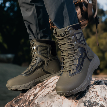 Y-2516 Universālās taktiskās kurpes — tuksneša stila, āda un zamšāds no liellopa ādas, piemērotas pārgājieniem, treniņiem un ārējām aktivitātēm