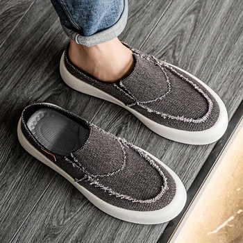 Vīriešu ikdienas slip-on kurpes ar Xishi Velvet augšdaļu un konopas pinētā zolē, plakana zole