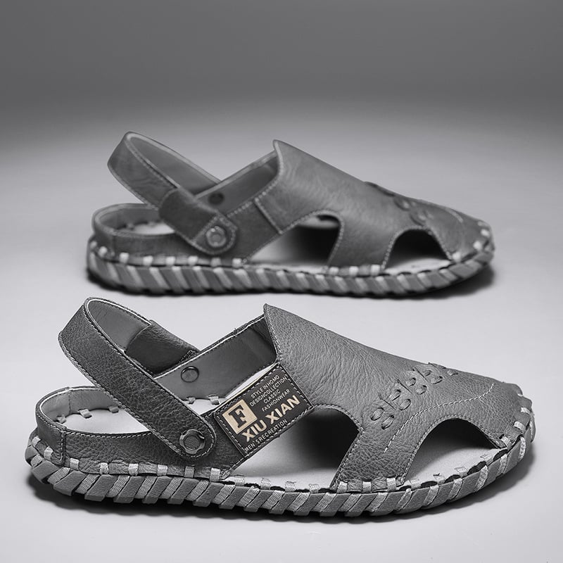 Vyriniai sandalai su iškirptu tinkliniu viršumi, nubukinės odos viršus, Baotou Romos stilius, pavasaris 2025