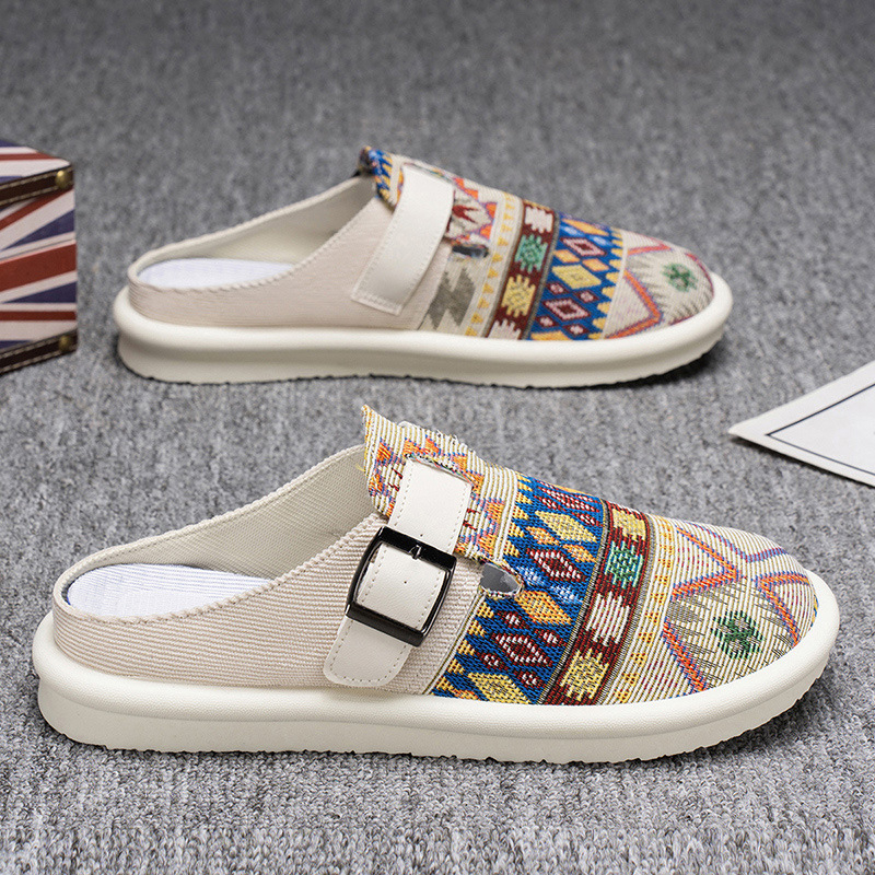 Sandale casual pentru bărbați; suprafața din țesătură; talpa din cauciuc; design Slip-On; lansare vară 2025