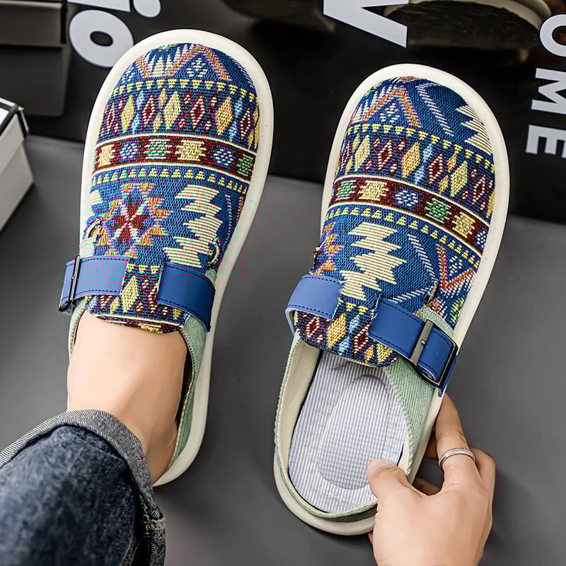 Sandale casual pentru bărbați; suprafața din țesătură; talpa din cauciuc; design Slip-On; lansare vară 2025