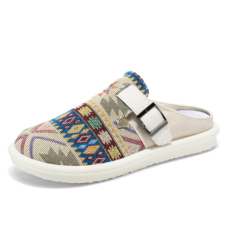 Sandale casual pentru bărbați; suprafața din țesătură; talpa din cauciuc; design Slip-On; lansare vară 2025