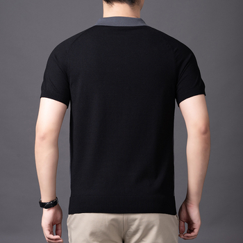 Плетена риза с Turn-Down яка, къс ръкав, свободна кройка, фин трикотаж, вискоза 72%, Есен 2025