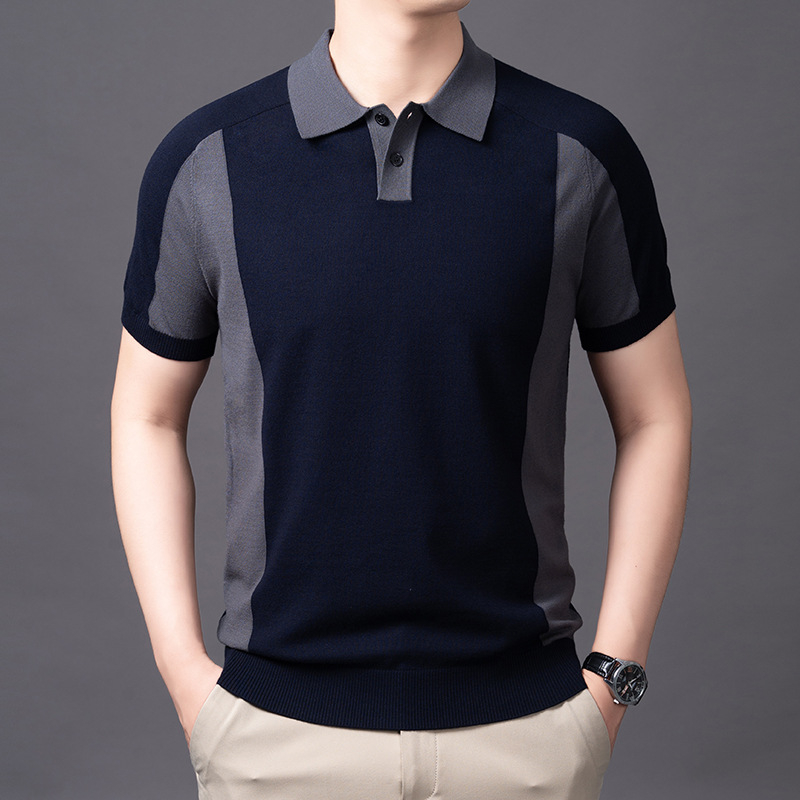 Adīta krekliņa ar Turn-Down apkakli, īsās piedurknes, brīvs piegriezums, smalks adījums, viskoze 72%, Rudens 2025