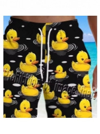 Vīriešu 3D Hawaii peldšorti – brīvs griezums, īss garums, vasaras audums no poliestera/acetāta maisījuma, nedaudz elastīgi