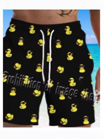 Vīriešu 3D Hawaii peldšorti – brīvs griezums, īss garums, vasaras audums no poliestera/acetāta maisījuma, nedaudz elastīgi