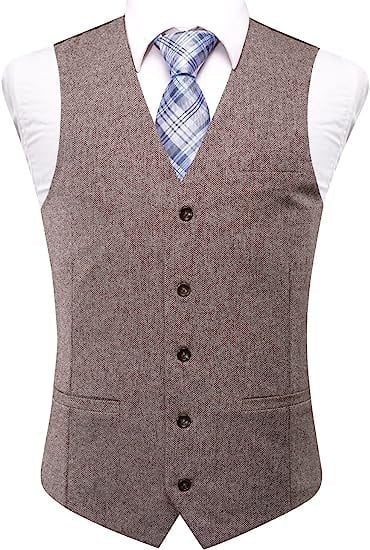 Мъжка рок жилетка Slim-Fit, еднобортова, пайетна бродерия, 3 мм пайети, 100% полиестер