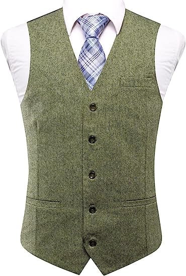 Мъжка рок жилетка Slim-Fit, еднобортова, пайетна бродерия, 3 мм пайети, 100% полиестер