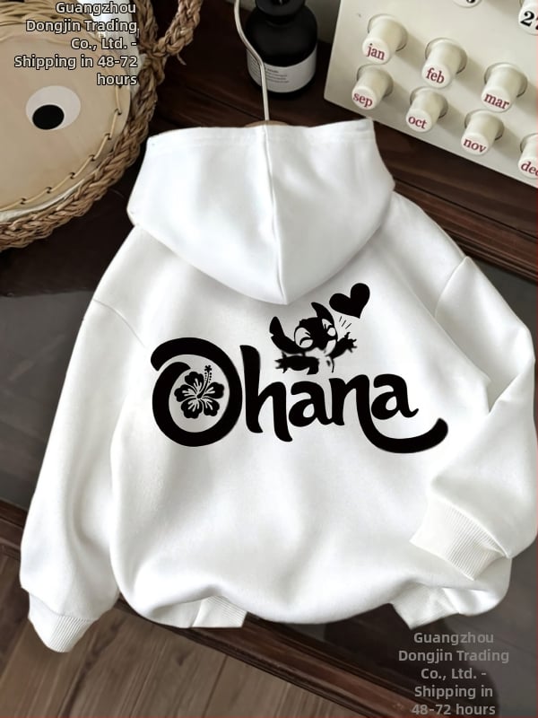 Sieviešu kapucīsa džemperis ar karikatūras grafiku, mīksta fleece oderējums, aukla kapucei, brīvs piegriezums, garas piedurknes, poliesters