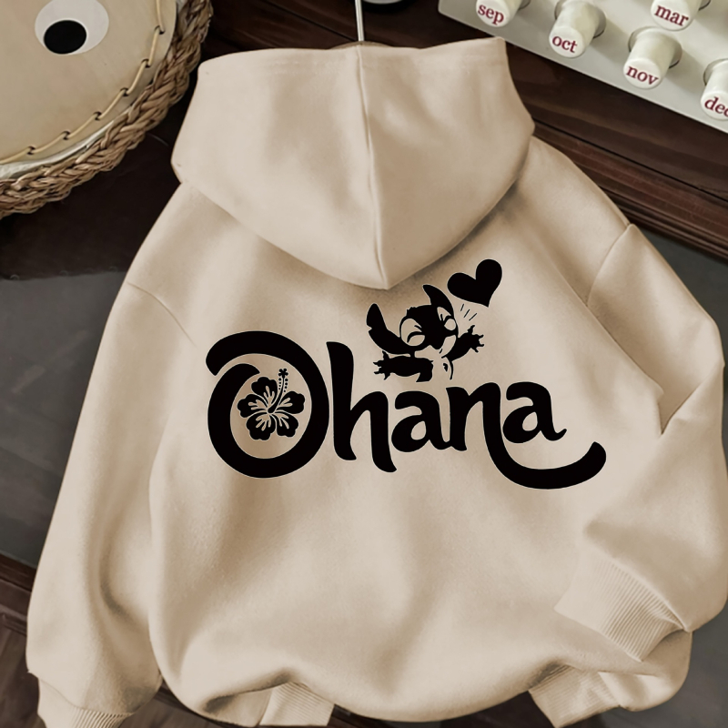 Sieviešu kapucīsa džemperis ar karikatūras grafiku, mīksta fleece oderējums, aukla kapucei, brīvs piegriezums, garas piedurknes, poliesters