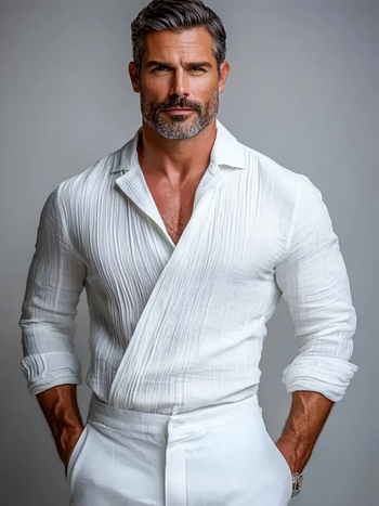 Vīriešu krekls ar Turn-Down apkakli, garas piedurknes, brīvs piegriezums, vienkrāsains, bez krokām, viskozes šķiedras maisījums 96%