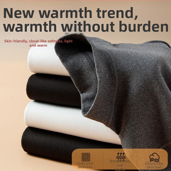 Ανδρικό μακρυμάνικο εσωρούχο βάσης με ημι-υψηλό γιακά, πολυεστερικό φλίς, παχύ ύφασμα 201-250 g/m²