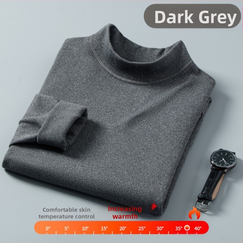 Ανδρικό μακρυμάνικο εσωρούχο βάσης με ημι-υψηλό γιακά, πολυεστερικό φλίς, παχύ ύφασμα 201-250 g/m²