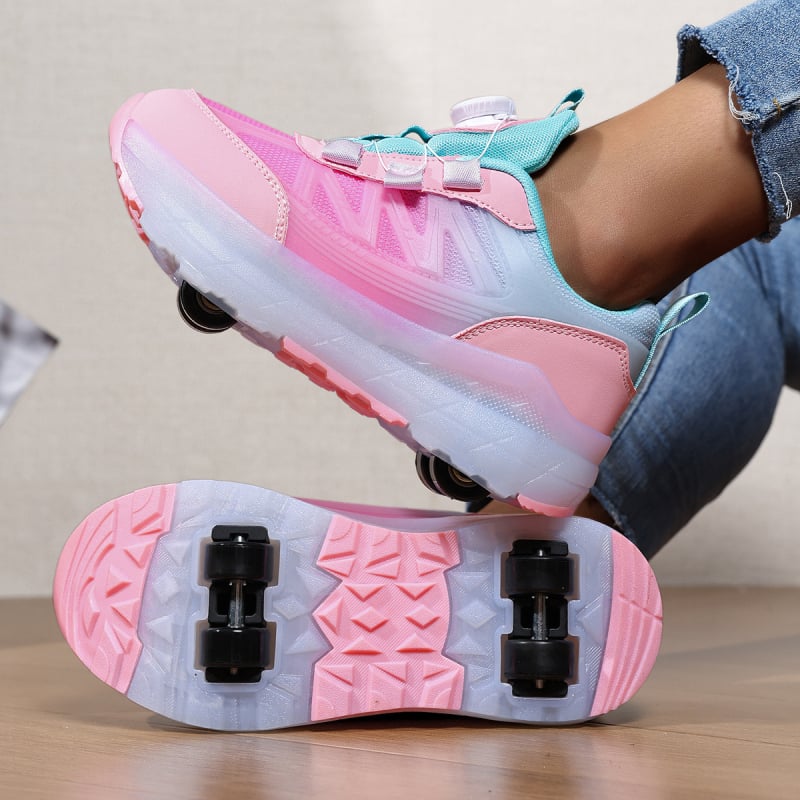 Bērnu Heelys kurpes ar dubultrindu PU ritenīšiem, LC181, universālas