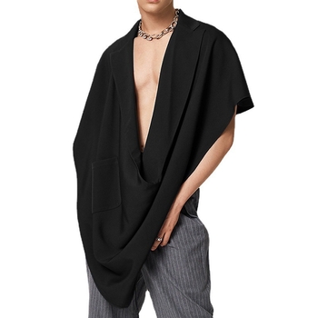 Ikdienas vestes, brīvs griezums, 100% poliesteris, ielu stils, asā mala