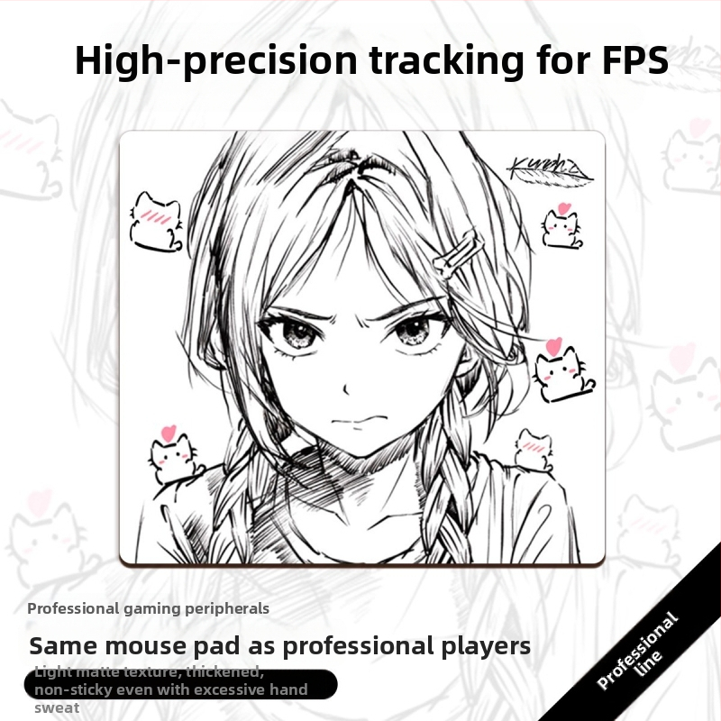 Padă de birou pentru gaming cu suport pentru încheietură, suprafață din cauciuc, cusături, o singură față, imprimare logo