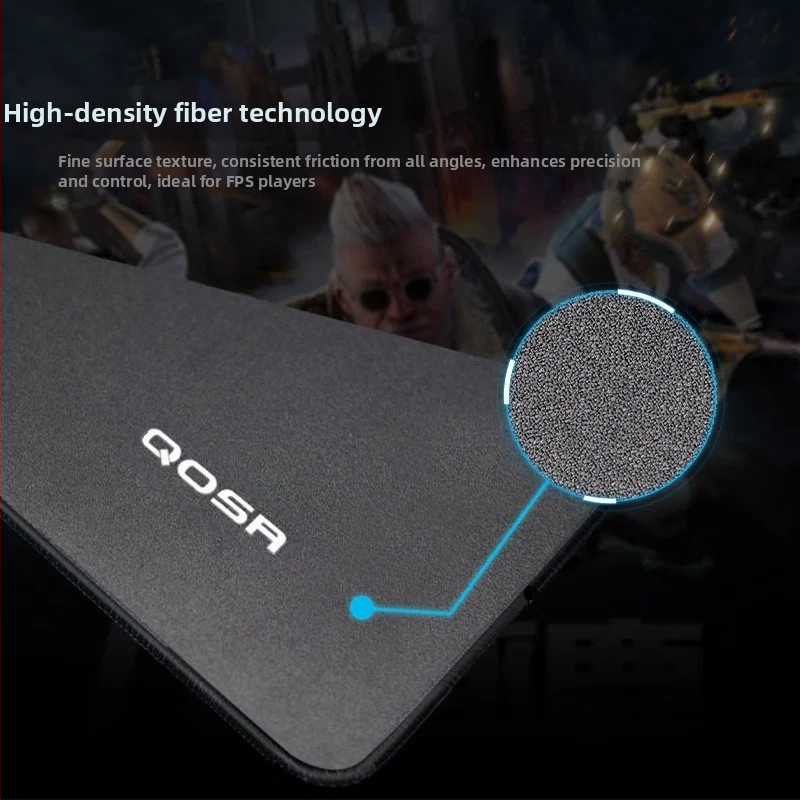 Žaidimų stalinis pelės kilimėlis su riešo atrama, gumos paviršius, vienpusis, siūti kraštai, logotipo spauda