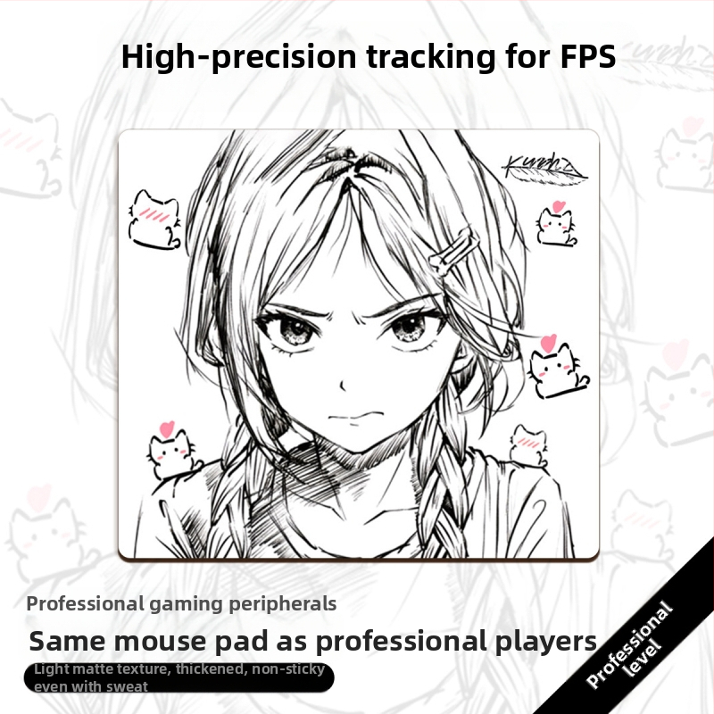 Žaidimų stalinis pelės kilimėlis su riešo atrama, gumos paviršius, vienpusis, siūti kraštai, logotipo spauda