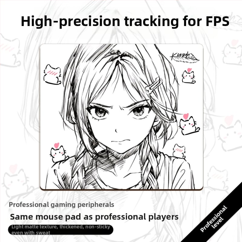 Žaidimų stalinis pelės kilimėlis su riešo atrama, gumos paviršius, vienpusis, siūti kraštai, logotipo spauda