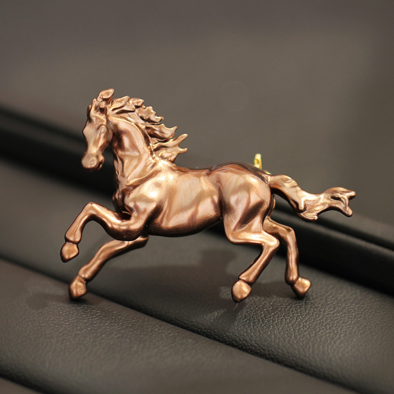 Broš od legure, unisex, kineskog stila, završni premaz kapljajućeg ulja, trobojni zodijalski konj, model 18328127424