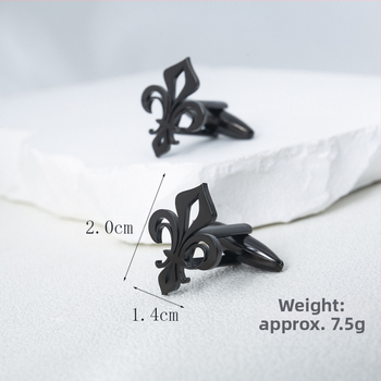 Маншетни копчета в стил Vintage с флорални мотиви от титиева стомана, електроплатирани, мъжки стил