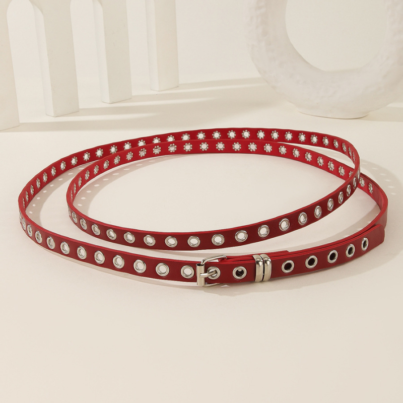 PU ādas josta ar sakausējuma sprādzi, snap aizdare, dubults cilpas mezgls, 1655, rudens 2025