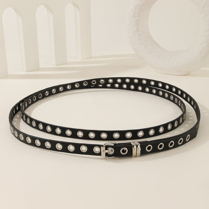 PU ādas josta ar sakausējuma sprādzi, snap aizdare, dubults cilpas mezgls, 1655, rudens 2025