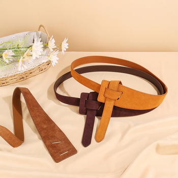 Sieviešu josta no īstas ādas — elegantā stilā, divslāņu liellopu āda, garums 115 cm