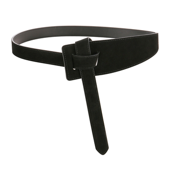 Женски кожен колан за талия от естествена кожа — елегантен стил, два слоя телешка кожа, дължина 115 см