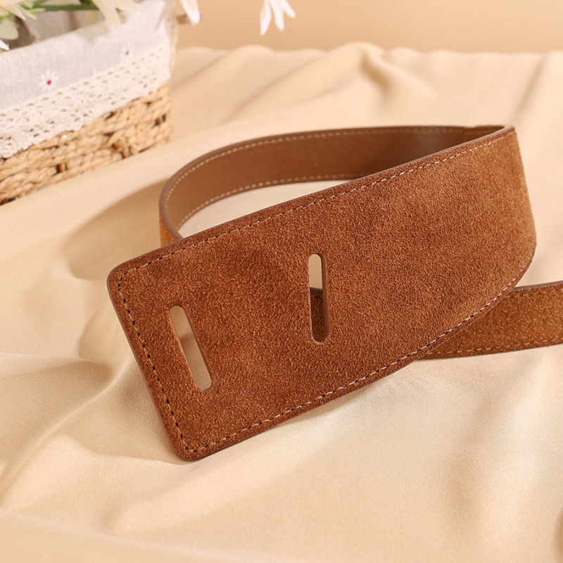 Sieviešu josta no īstas ādas — elegantā stilā, divslāņu liellopu āda, garums 115 cm