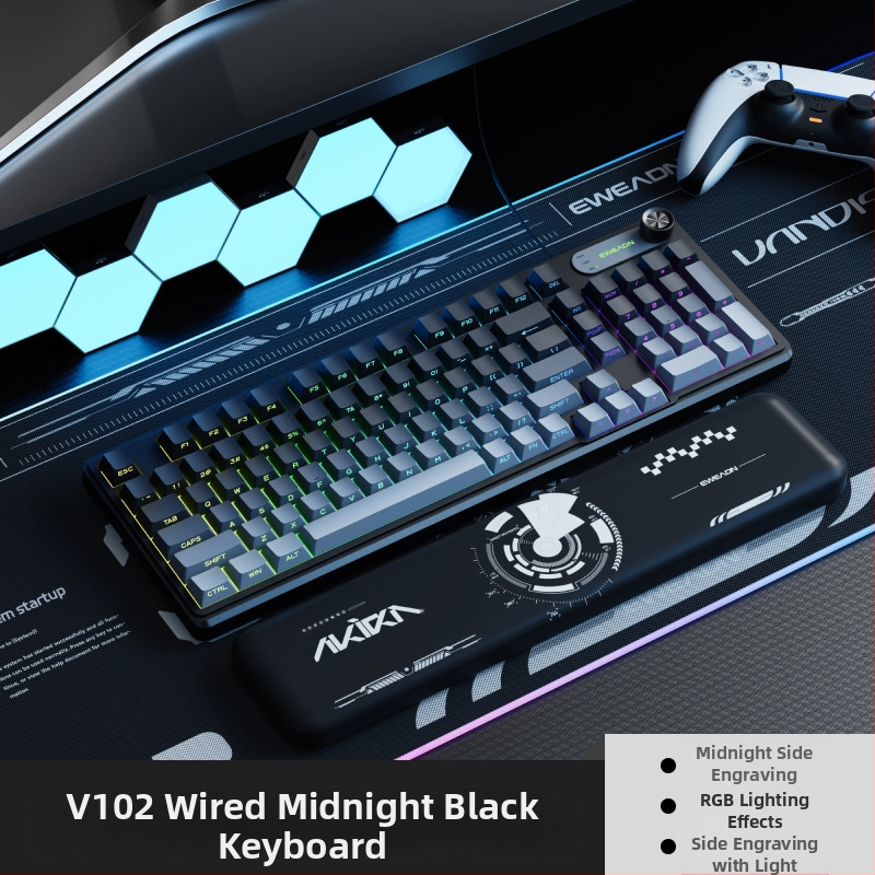 V102 σετ καλωδιακού πληκτρολογίου και ποντικιού, PS/2 διεπαφές για πληκτρολόγιο και ποντίκι, οπτοηλεκτρονική σύνδεση, κατάλληλο για παιχνίδια και γραφείο