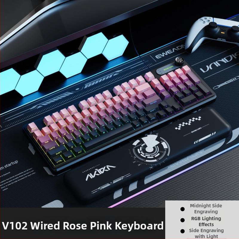 V102 σετ καλωδιακού πληκτρολογίου και ποντικιού, PS/2 διεπαφές για πληκτρολόγιο και ποντίκι, οπτοηλεκτρονική σύνδεση, κατάλληλο για παιχνίδια και γραφείο