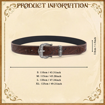 Ζώνη PU από δέρμα με αγκράφα σε σχήμα τριαντάφυλλου, στυλ πανκ/street/hip-hop, πλάτος 2-4 εκ