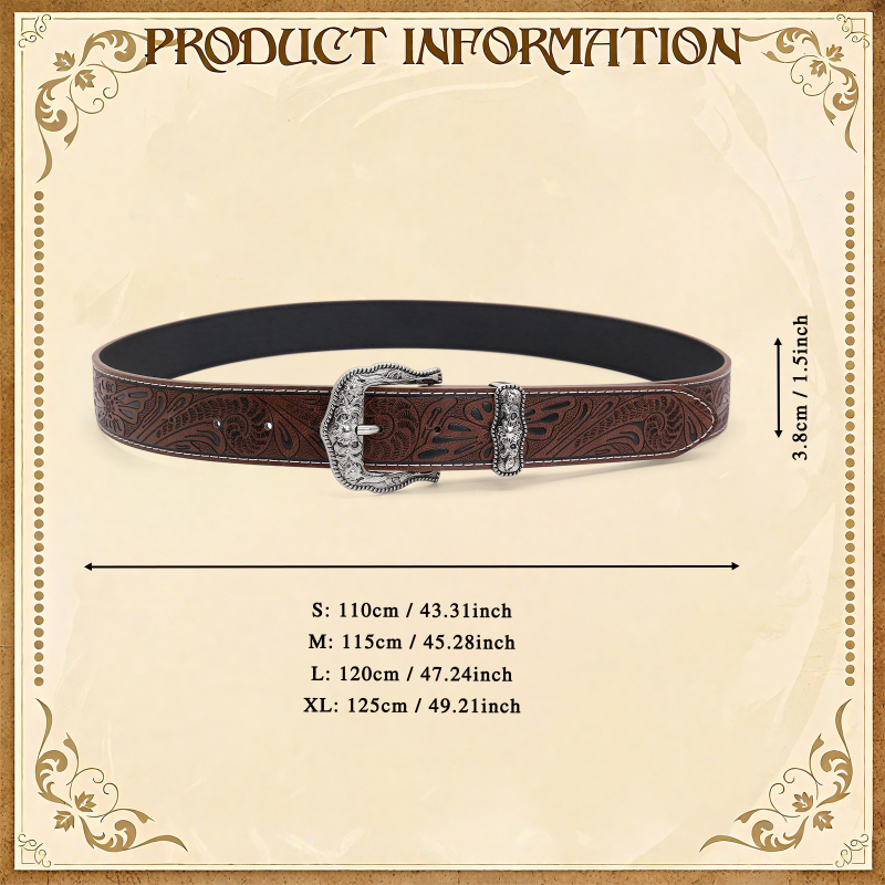 PU ādas josta ar rozes zieda sprādzi, punk/ielas/hip-hop stils, platums 2-4 cm, sprādzes materiāls sakausējums