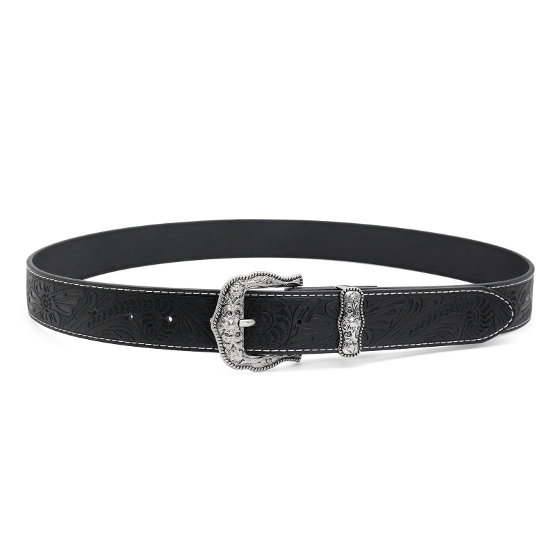 PU ādas josta ar rozes zieda sprādzi, punk/ielas/hip-hop stils, platums 2-4 cm, sprādzes materiāls sakausējums