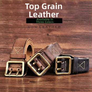 Augstas kvalitātes pirmās kārtas liellopa ādas josta ar vintage nolietojuma apdari, izmazgāts ikdienas stils, dubultrindu sprādze ar pinu, šaurs platums (<2 cm)