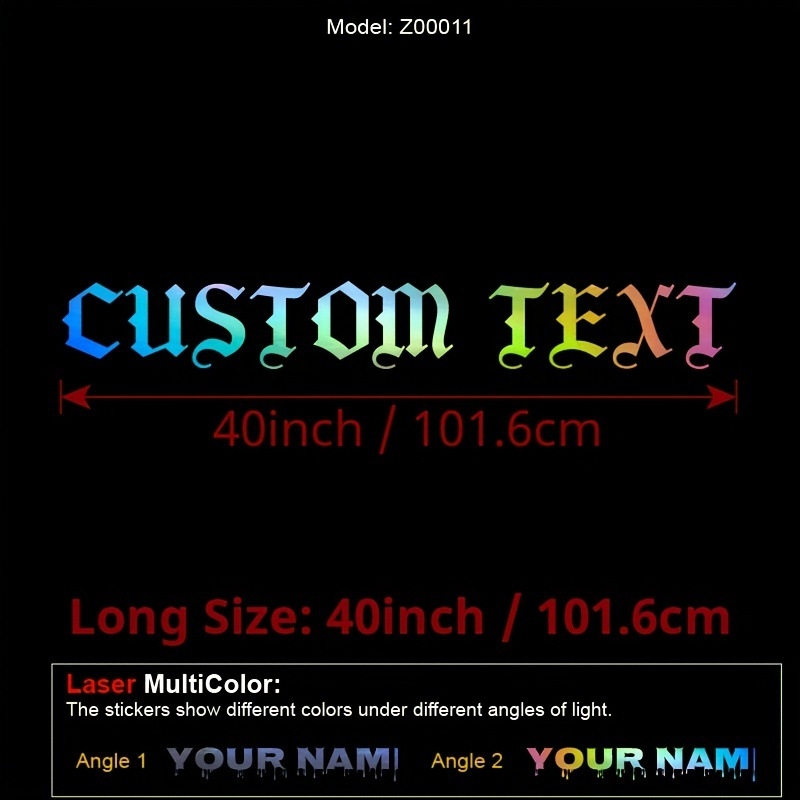 Ανακλαστικό αυτοκόλλητο αυτοκινήτου με θέμα γράμματα σε βινύλιο με γκλίτερ, προσαρμόσιμο; Υλικό βάσης: Πολυπροπυλένιο (BOPP); Προέλευση: Anhui, Κίνα; Πάχος: Xc992715