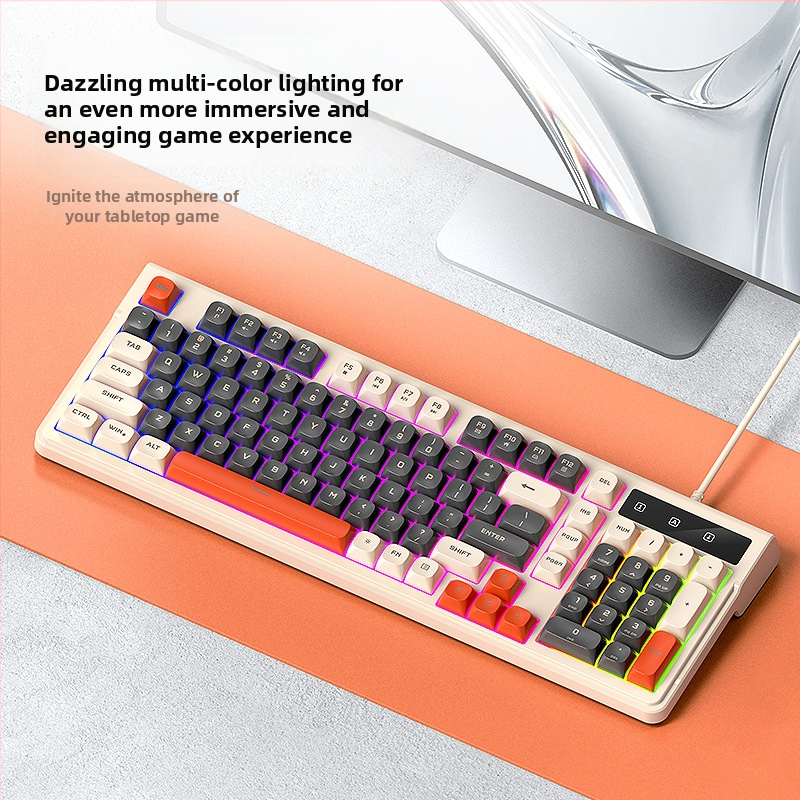 Гейминг клавиатура, кабелна, 98+ клавиши, мембранна, RGB подсветка