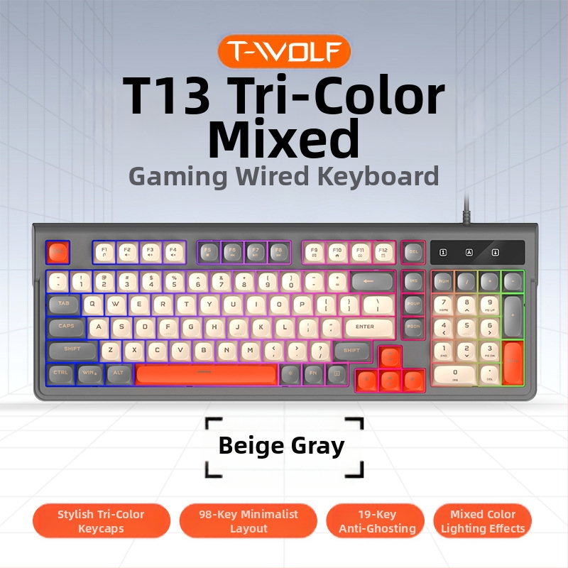 Πληκτρολόγιο gaming, ενσύρματο, 98+ πλήκτρα, μεμβρανικό, RGB φωτισμός