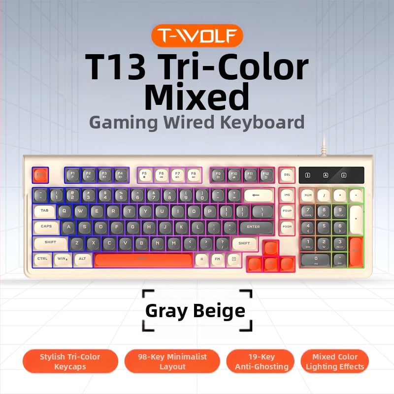 Πληκτρολόγιο gaming, ενσύρματο, 98+ πλήκτρα, μεμβρανικό, RGB φωτισμός