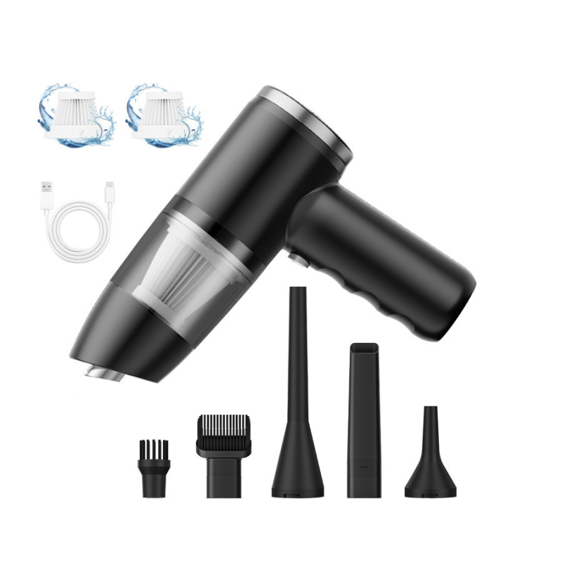 Portatīvais bezvadu rokas putekļsūcējs 2-in-1 mājai un automašīnai — sauss/slapjš, 3100–4000 Pa, USB barošana, iekšējā baterija 2000–2500 mAh, klusums