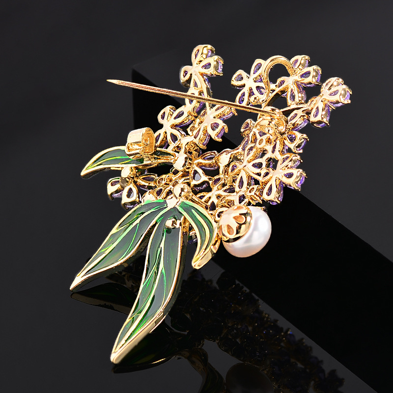 Broš Osmanthus Series – varš, sievietes stils, ziedu forma, elektroplēšana