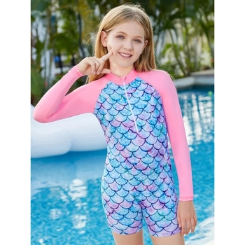 Παιδικό ολόσωμο μαγιό με μακριά μανίκια — Υλικό: πολυεστέρας; Σύνθεση υφάσματος: πολυπροπυλένιο; Κωδικός: zk1731450706078961945