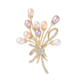 Καρφίτσα – φλοράλ από χαλκό, Liyu Accessories, ηλεκτροπλατιωμένη, γυναικείο στυλ ήπιας πολυτέλειας