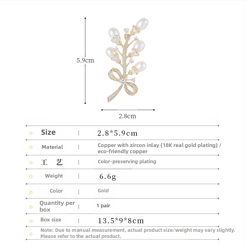 Brošňa z meďe – Liyu Accessories, elektroplátovaná, dámsky ľahký luxus štýl