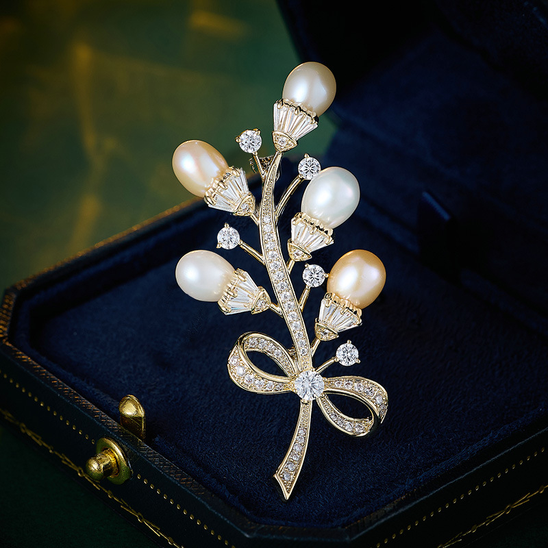 Bros od bakra – Liyu Accessories, elektroplatirana, ženski lagani luksuz stil