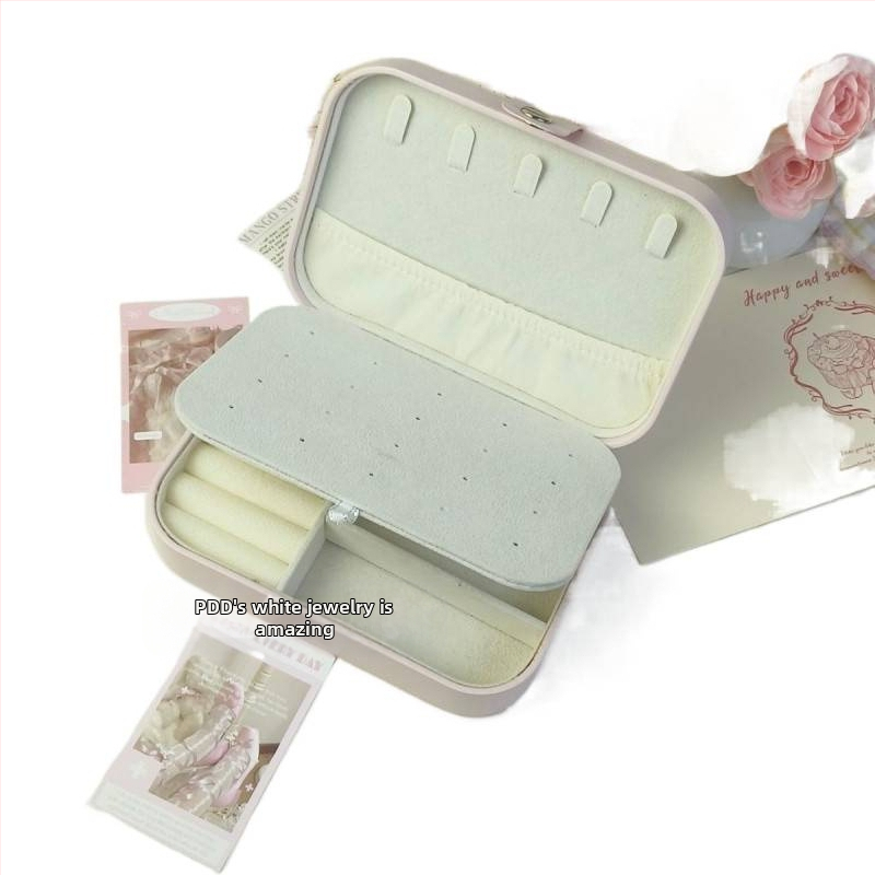 Кожена кутия за бижута, многофункционална, модерен минималистичен стил, за бижута